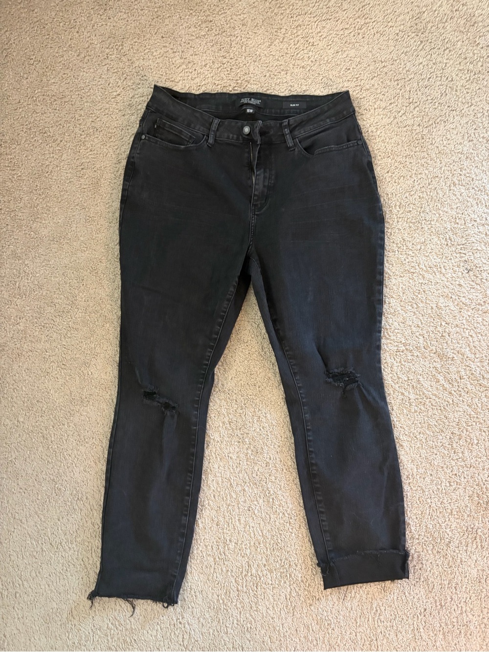 Judy Blue Black Skinny Distressed Jeans